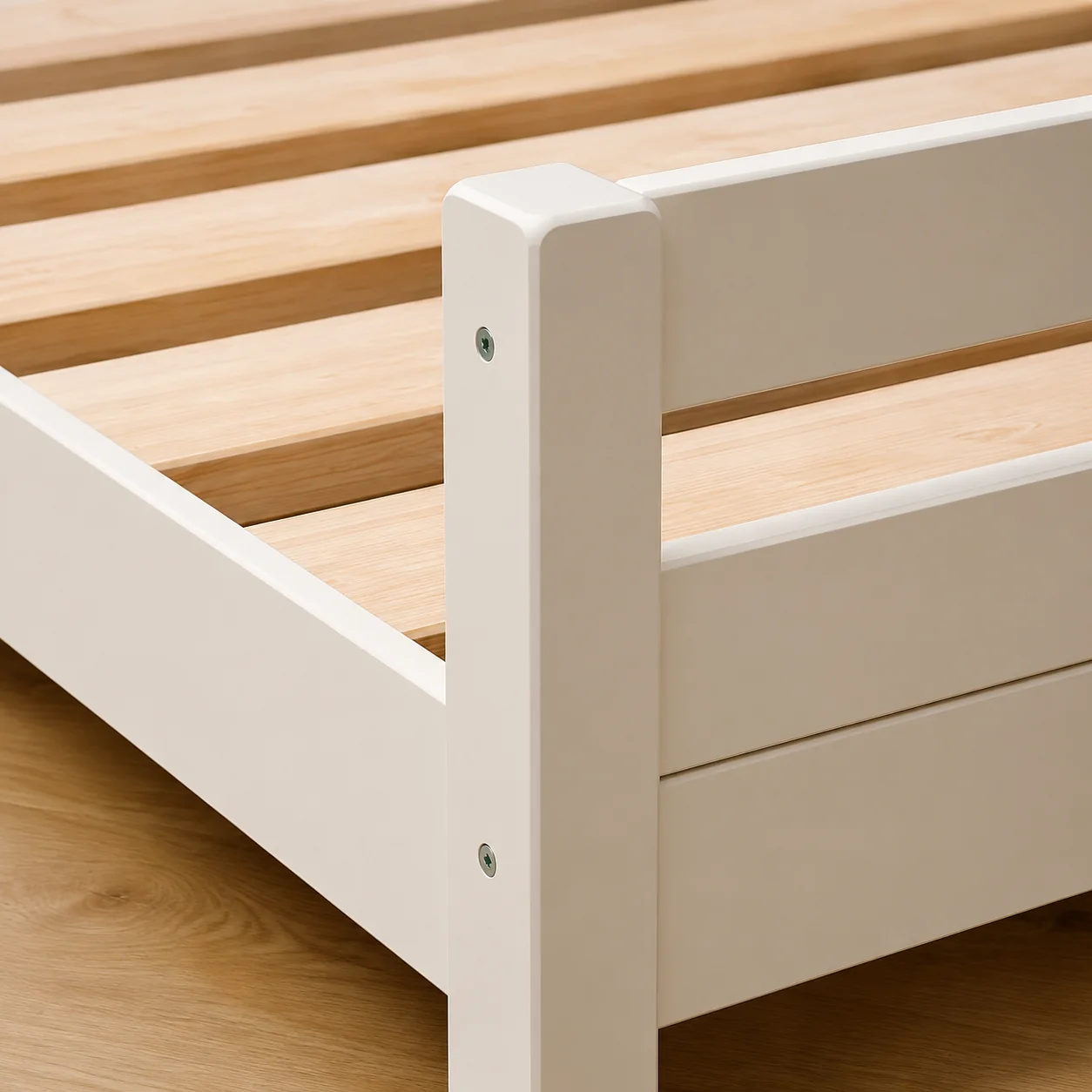 Twin Kids Platform Bed with Guard Rail - Image 2