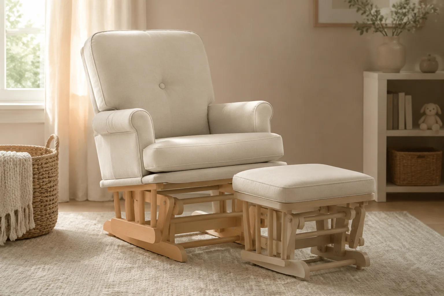 Nursery Rocking Chair Ottoman Set - Image 3