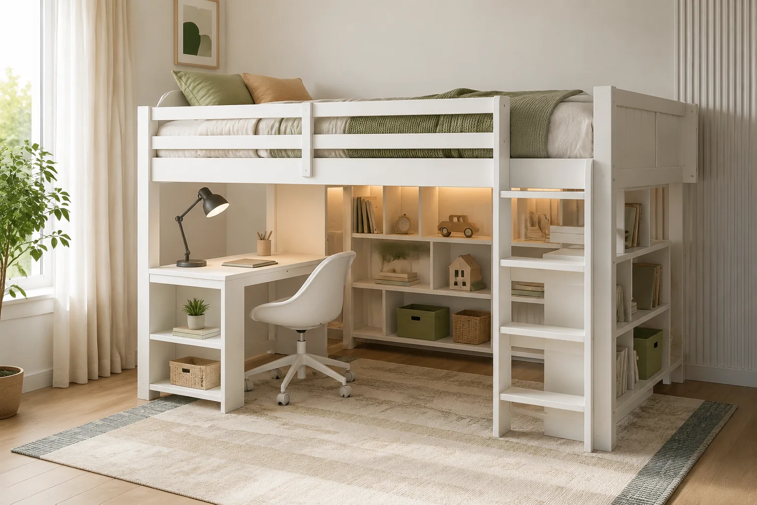 Kids Loft Bed with Desk Space - Image 3