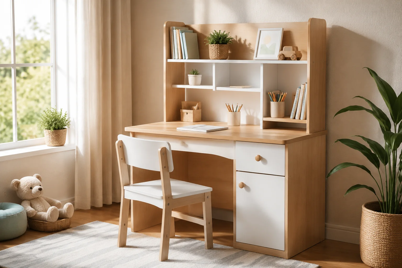 Kids Study Desk with Hutch - Image 3