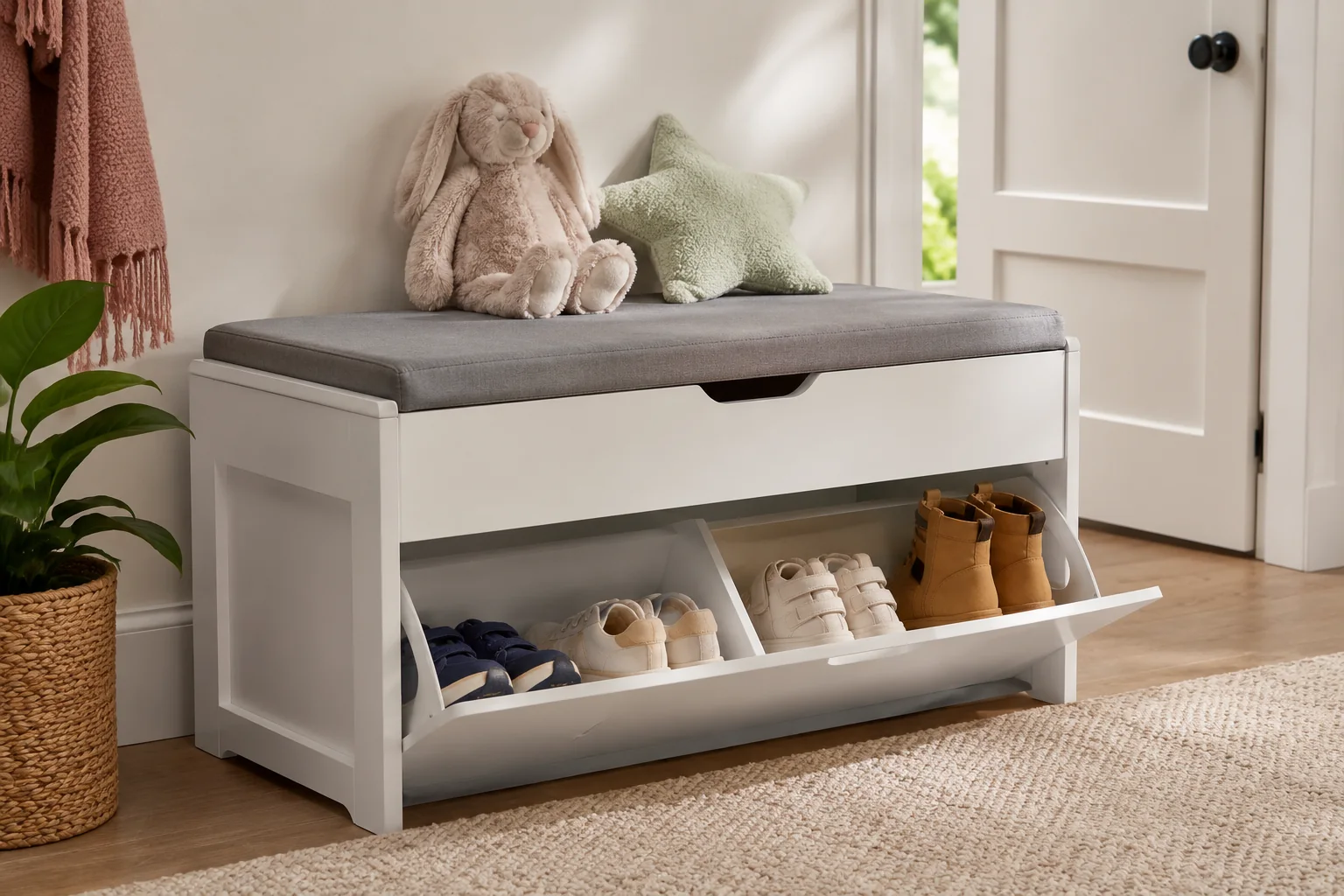 Kids Storage Bench with Cushion - Image 3