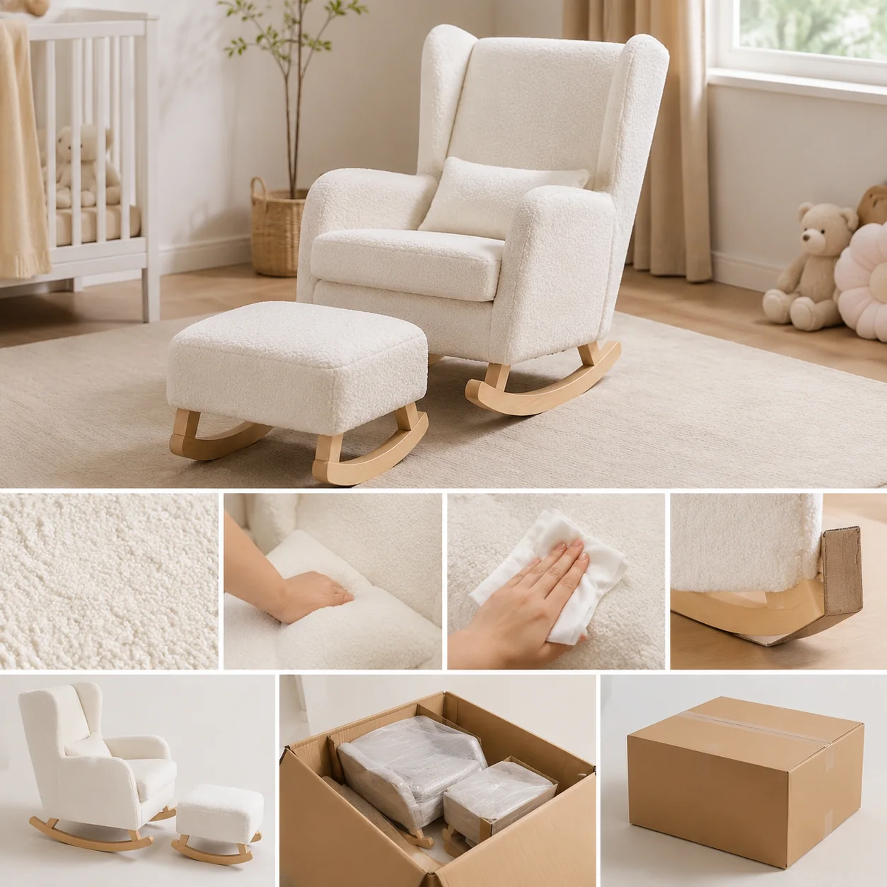 Nursery Rocking Chair Ottoman Set - Image 4