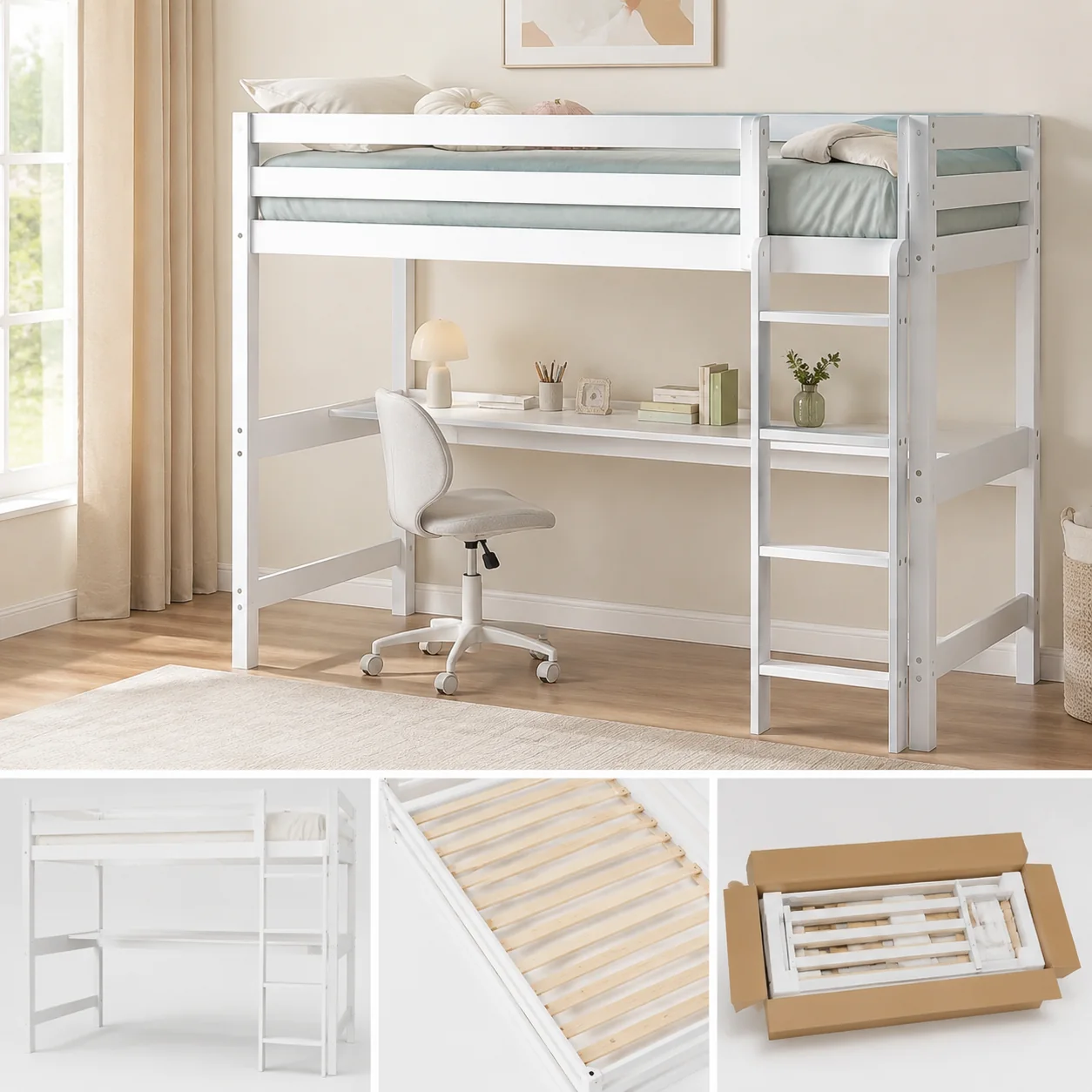 Kids Loft Bed with Desk Space - Image 4