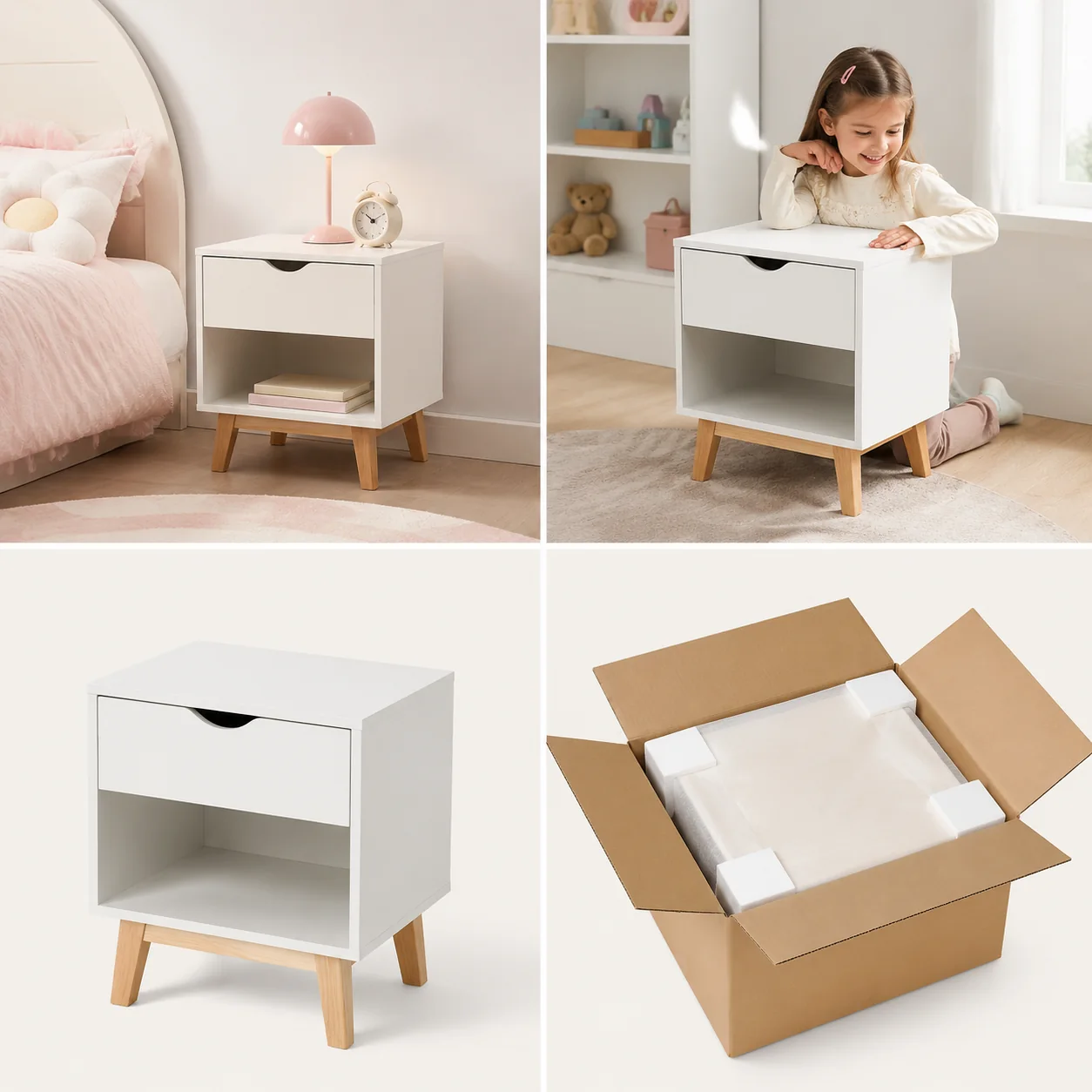 Kids Nightstand with Open Shelf - Image 4