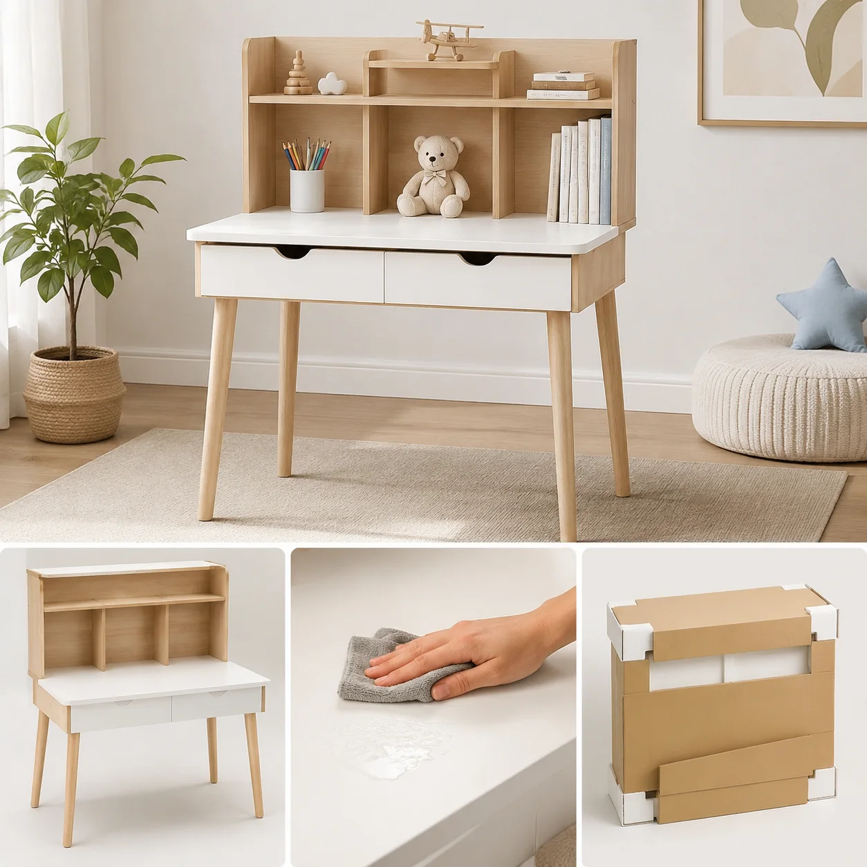 Kids Study Desk with Hutch - Image 4